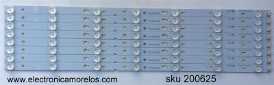 KIT DE LED`S PARA TV (8 PIEZAS) / TCL LVU550CS0T / T0T_55D2700_UD_8X7_3030C_V1 / PANEL LVU550CS0T E1 V1 / MODELO 55US57